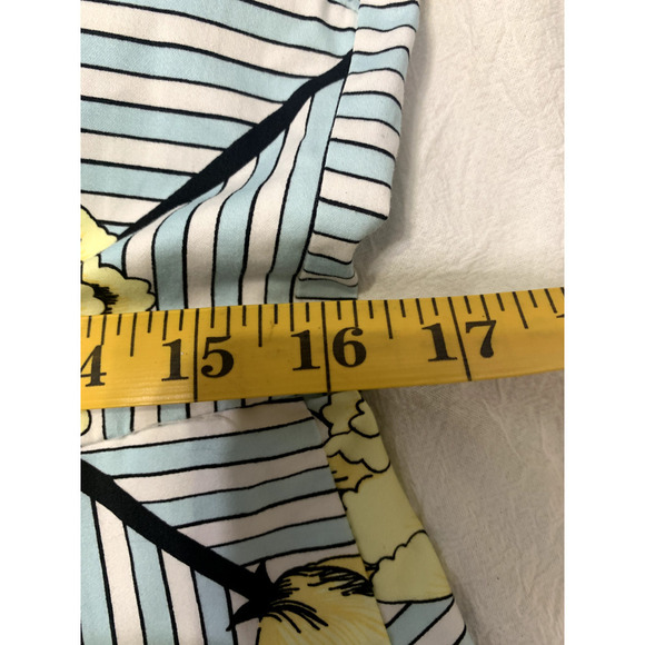 Talbots Dress Size 10 Blue White Yellow Rose Fit N Flare Sleeveless Lined Easter - Picture 6 of 8